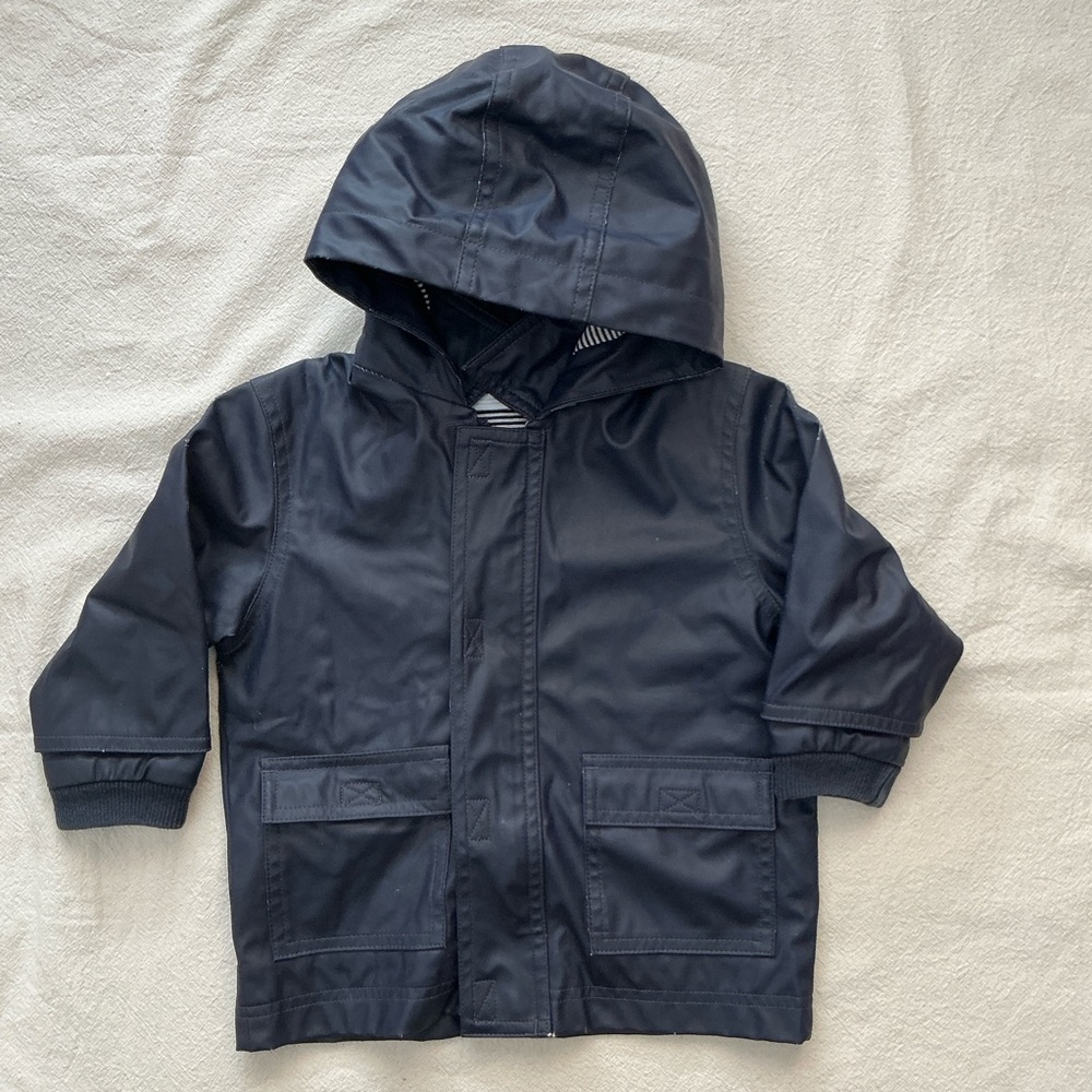 12m Petit Bateau Navy rain coat